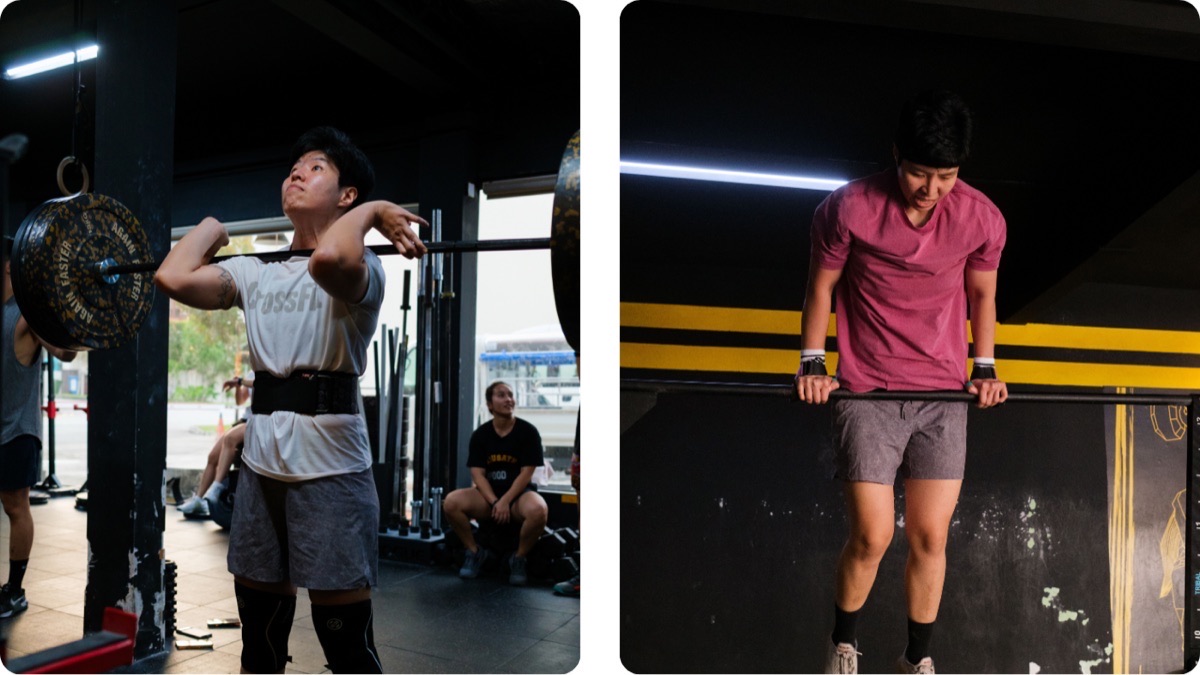 Wan Yun training at the gym.
