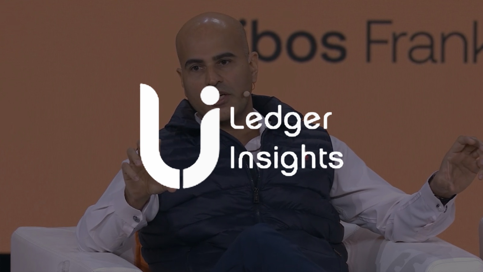 Ledger Insights coverage of Rehan Ahmed speaking at Sibos
